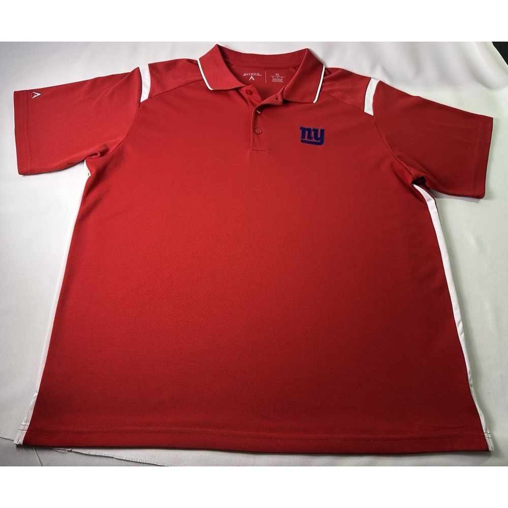 New York Giants Polo Mens Extra Large Red‎ Antigua Golf Performance NFL Football
